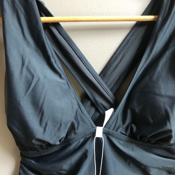 Cupshe black cross strap bathing suit XL NWT - Picture 5 of 9